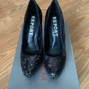 Report Sequined Black Heels